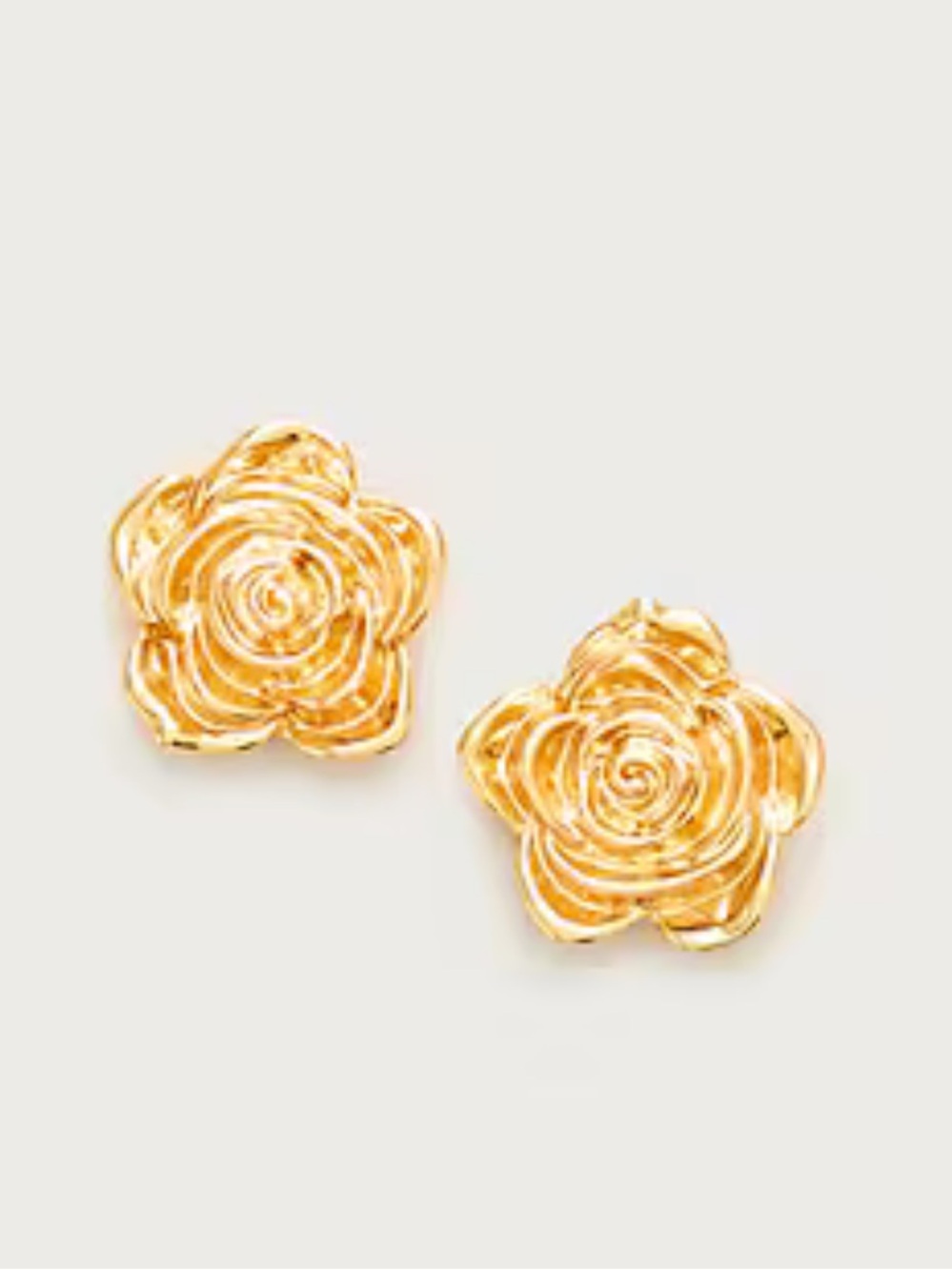 NWT J. Crew Gold Rose Swirl Stud Earrings